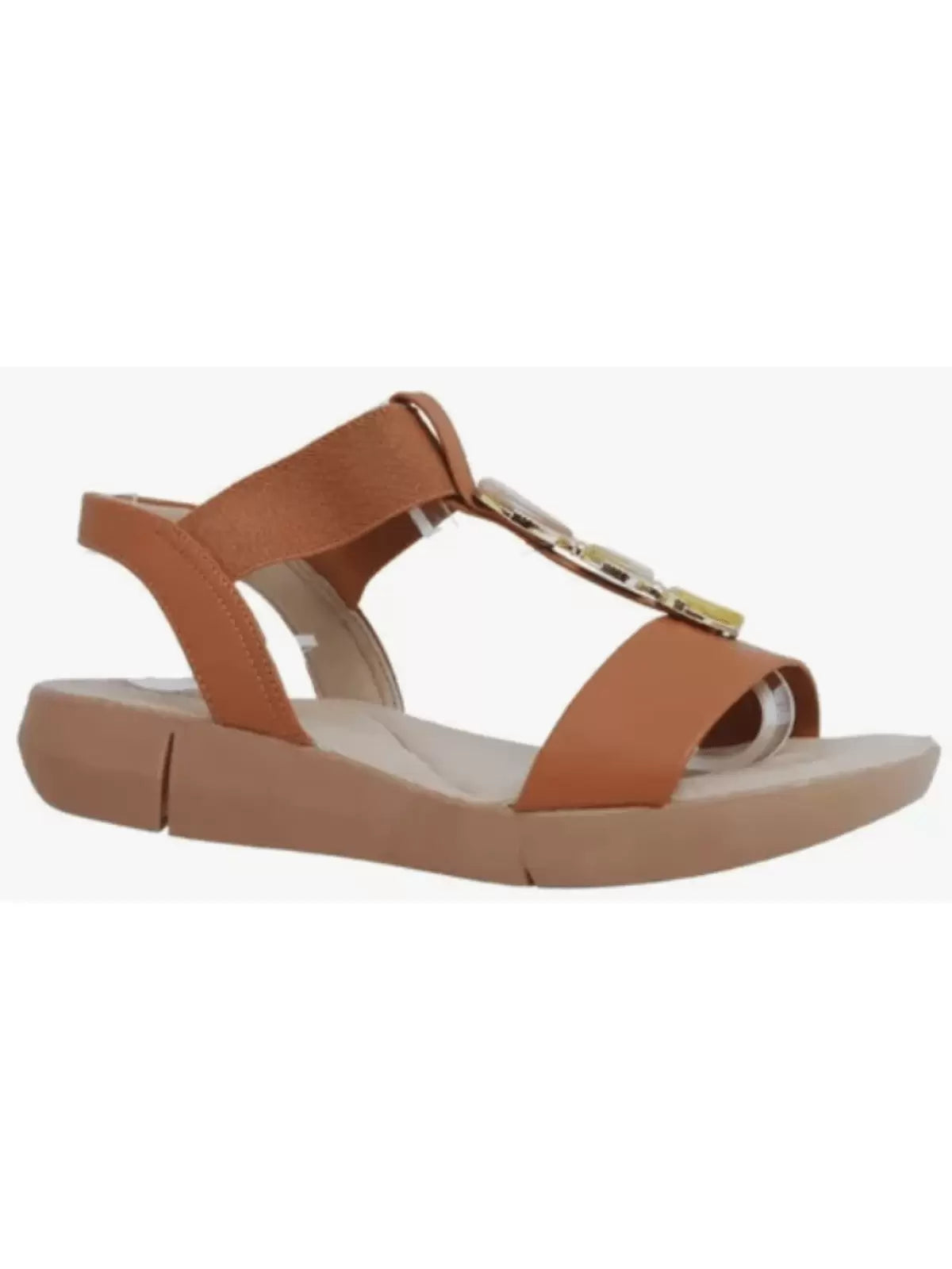 Sandália Papete Modare Ultraconforto Anabela Com Elástico E Pedraria Look Verão