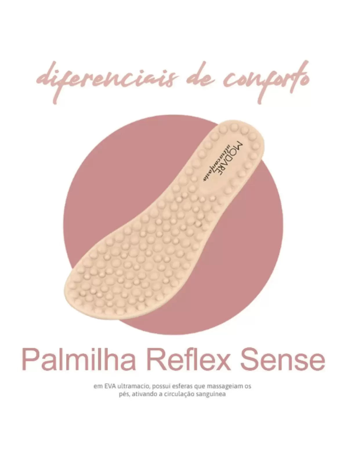 Modare Chinelo Ortopédico Modare Com Esfera Massageadora e Tecido Knit Feminino